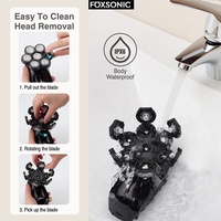 FOXSONIC nowa golarka dla mężczyzn 7D niezależnie 7 Cutter ruchoma głowica wodoodporna elektryczna maszynka do golenia wielofunkcyjna dla mężczyzn 4